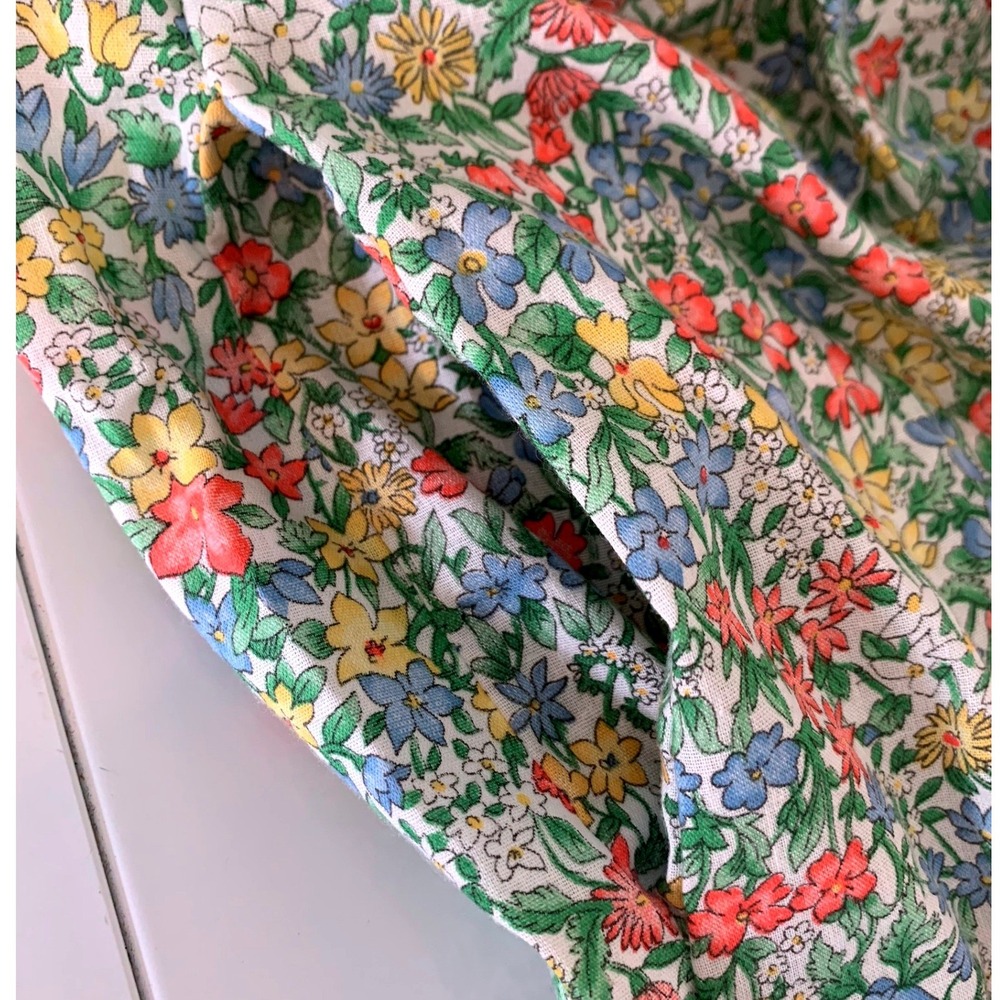VTG Smart Time Floral Wrap Robe Petite Multicolor Eyelet Lace Rick Rack Retro - Picture 10 of 10